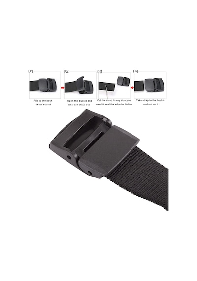 Evolite Outdoor Stretch Esnek Kemer 4 Cm Ayarlanabilir Unisex Siyah Haki