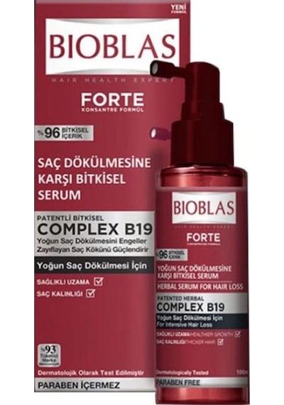 Bioblas Forte Complex B19 Saç Dökülmesine Karşı Bitkisel Serum 100 ML