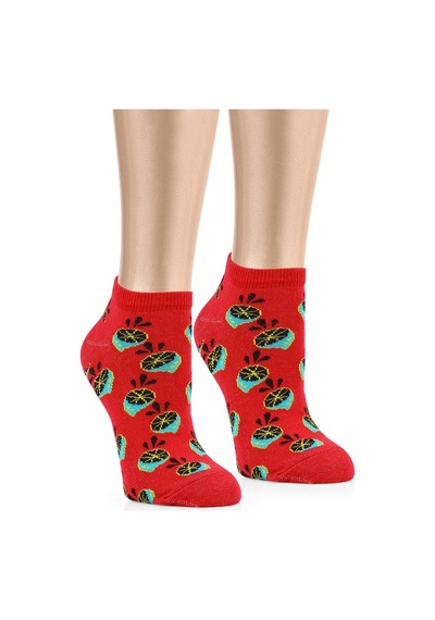 Ozzy Socks 5 Çift Eğlenceli Desenler Kadın Patik Çorap Ozzyp006 Renkli1