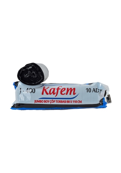 Kafem J400 Jumbo Boy Çöp Poşeti 5 x 10'lu Siyah 80 x 110 CM