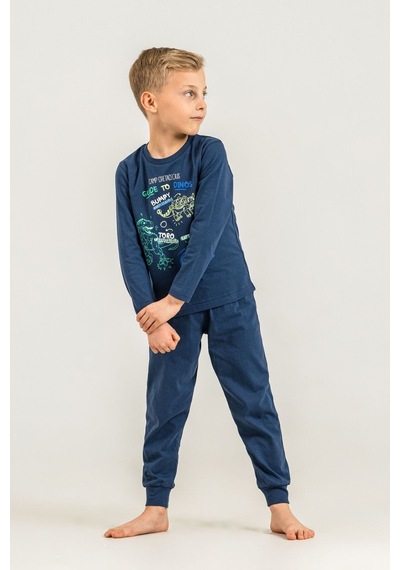 Rolypoly Erkek Çocuk Mavi Guide To Dinos Uzun Kol Pijama Takım Rp3861-c-v1 Rp3861-c-v1