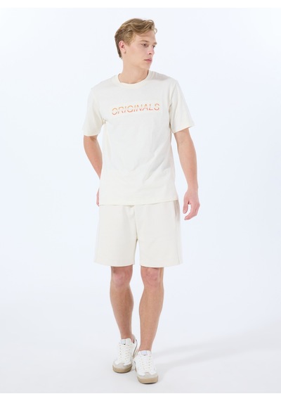 Jack & Jones Beyaz Erkek T-shirt 12288566 Jorx90 Tee Ss Crew Neck Bs Koyu Beyaz