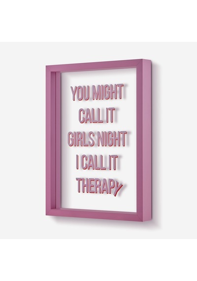 Pembe Cam Mdf Call It Therapy Çerçeve 26x35x4 Cm