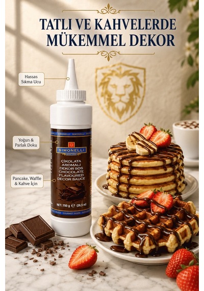 Simonelli Çikolata Aromalı Kahve ve Tatlı Dekor Sosu Sıkılabilir Şişe 750 G