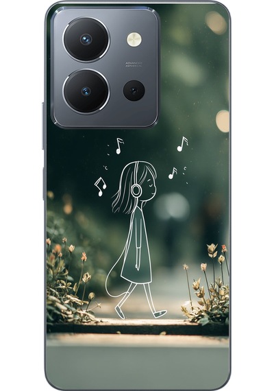 Vivo Y36 Uyumlu Neon Kız Çocugu Baskılı Silikon Kılıf Renkli