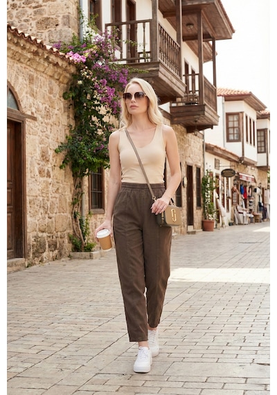 Lela Bayan Pantolon 668yp5456 Kahve Kahve