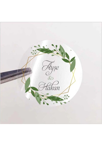 Şeffaf Sticker Süs Etiketi 48 Adet 3 cm