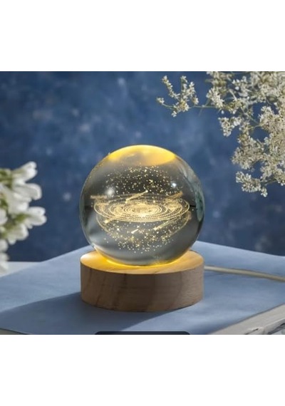 3d Kristal Cam Küre, Ahşap Soketli Gece Lambası,led, Sevgiliye Hediye, Noel, Öğretmenler Günü, Özel Tasarım Har 07379275