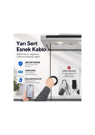 2 Metre 2 Kameralı Endoskop Yılan Kamera İos Android Type-c Uyumlu