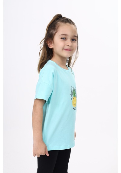 Toontoy Kids Toontoy Kız Çocuk Baskılı Bisiklet Yaka Kısa Kollu Tişört Mint Yeşili Toontoy Kids Toontoy Kız Çocuk Baskılı Bisiklet Yaka Kısa Kollu Tişört Mint Yeşili