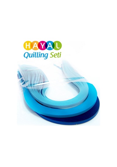 Okyanus Serisi 3 Farklı Ton Mavi Renkli 300 Adetli Quilling Kağıd