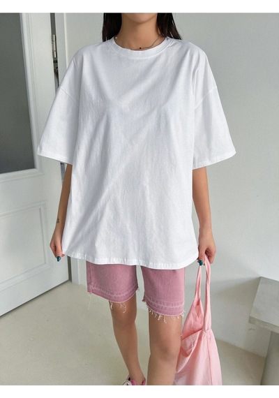 Beyaz Oversize Prospect T-shirt - Oversize Baskılı Beyaz