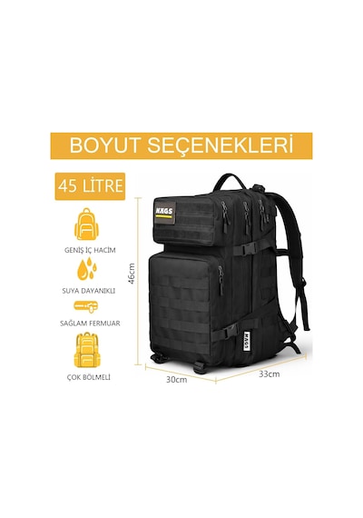 Xmlbayiciniz Askeri Taktik Sırt Çantası, Ordu Derecesinde Sağlam, Ağır Hizmet Taktik Çanta, 3 Günlük Acil Durum Hücum Çant Genel