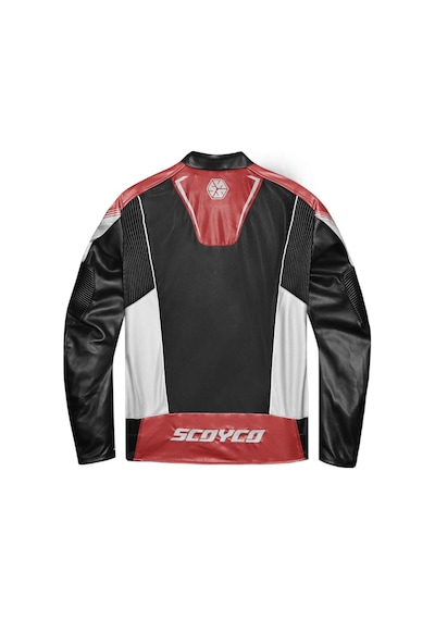 Scoyco Jk187 Deri Motosiklet Montu 65617 Kırmızı Siyah