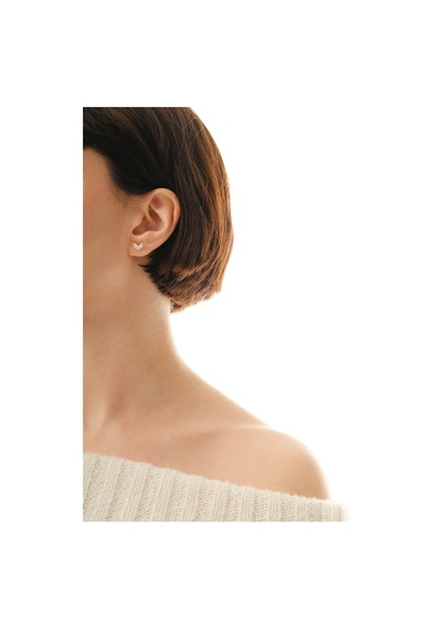 Gümüş Altın Yaldızlı Markız Kesim Zirkon Taşlı Buz Çiçeği Küpe Barcode Altın