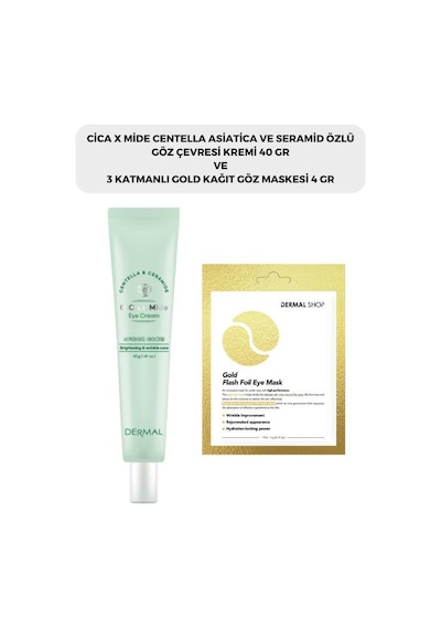 Dermal 3 Katmanlı Gold Göz Maskesi 4 G + Cicaxmide Göz Çevresi Kremi 40 G