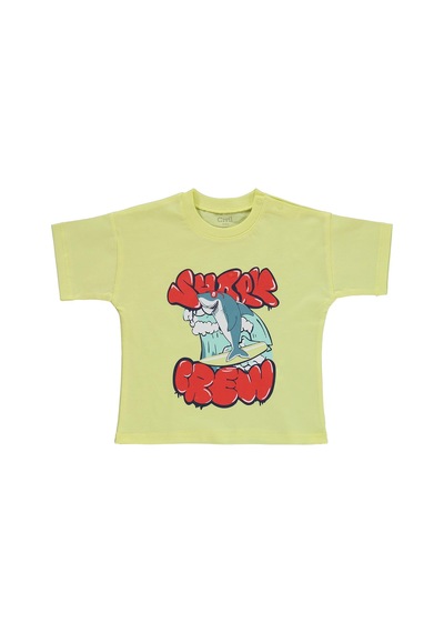 Civil Baby Shark Crew Baskılı 6-18 Ay Takım - Sarı Limon Sarısı