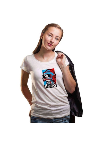 Pubg Renkli Adam Kadın Beyaz Tshirt