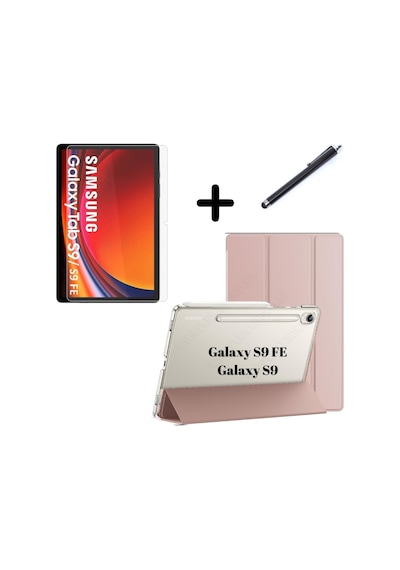 Samsung Galaxy Uyumlu Tab S9 Fe / S9 Kılıf Set Pu Deri Smart Tablet Kilifi Ekran Koruyucu + Kalem