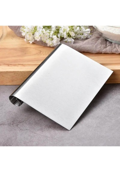 Ölçülü Komple Çelik Büyük Boy Hamur Kesme Spatulası Silikon Beyaz Diğer