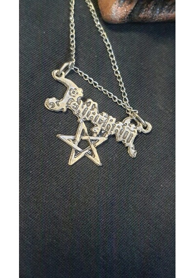 Pentagram Yazılı Kolye Gümüş