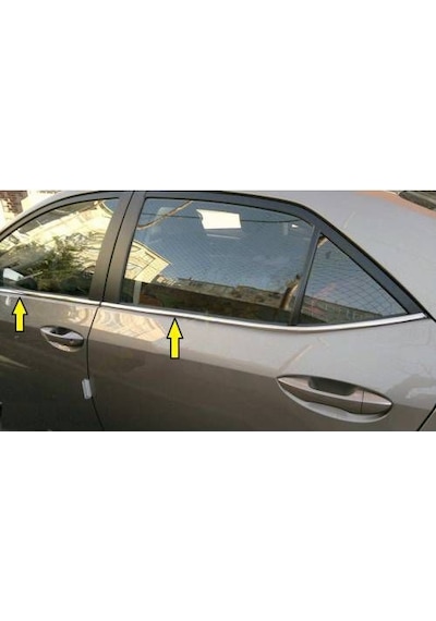 Toyota Corolla Uyumlu Krom Cam Çıtası 2014 - 2018 4 Parça P.Çelik Toyota Corolla Uyumlu Krom Cam Çıtası 2014 - 2018 4 Parça P.Çelik