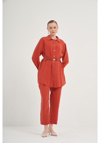 FTZ Women Ftz Pantolonlu Takım Kiremit 31035 Kiremit