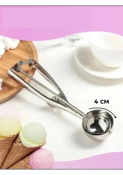 Transformacion Inox 4 Cm Dondurma Kaşığı - Karpuz Kurabiye Köfte Helva Porsiyonlama 722039 Gri Diğer