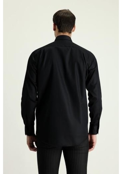 Dormen Classics Regular Fit Geniş Kesim Klasik Yaka Cepli Erkek Gömlek Siyah Dormen Classics Regular Fit Geniş Kesim Klasik Yaka Cepli Erkek Gömlek Siyah