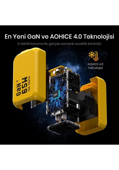 Aohi Youth 3 Portlu Şarj Adaptörü,65w Şarj Cihazı