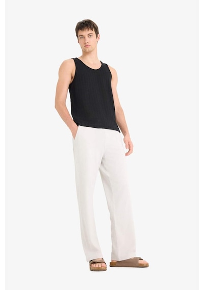 DeFacto Beli Bağcıklı Wide Leg Geniş Paça Eşofman Altı E5212AX25SMGR470
