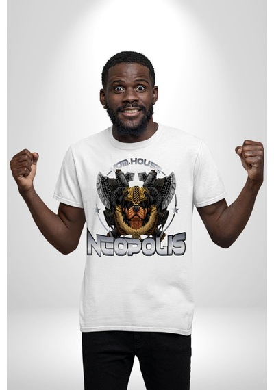 Neopolis Rottweiler Viking Unisex Unisex Beyaz Organik Baskılı T-shirt Penye Yüksek Kalite Beyaz