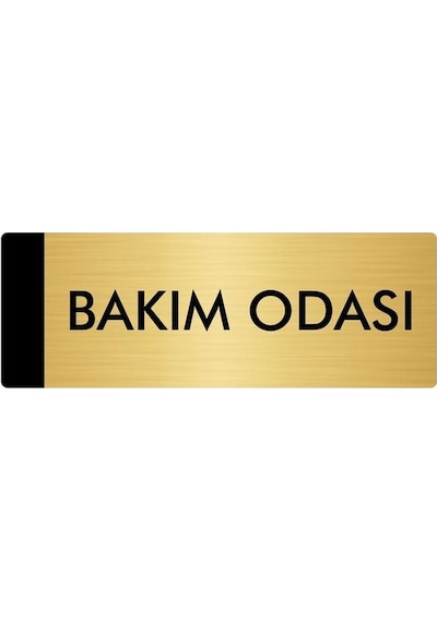 Metal Yönlendirme Levhası, Departman Kapı Isimliği Bakım Odası 7x20 Cm Altın Renk