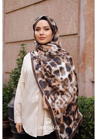 Mimiyum Sarmaşık Leopar Şal Kahve Rengi