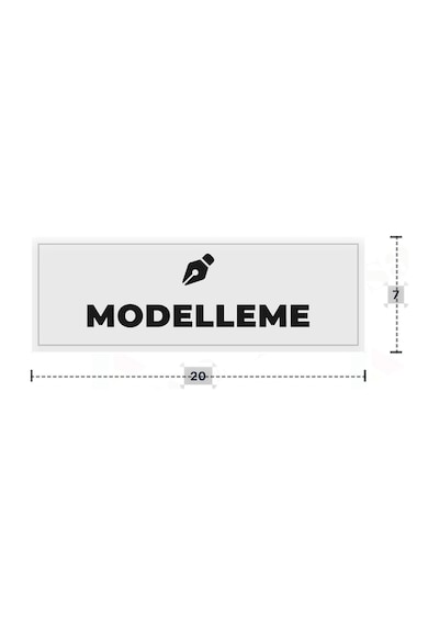 Modelleme Yazılı - Metal - Beyaz Renk - Kapı İsimliği - 20x7 Cm
