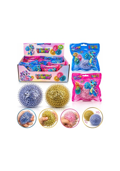 Squish Mesh Balls Beyin Stres Topu Tırtıklı Simli- 12'li Paket