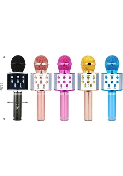 Kablosuz Bluetooth Karaoke Mikrofonu Ve Hoparlörlü Taşınabilir Ses Sistemi