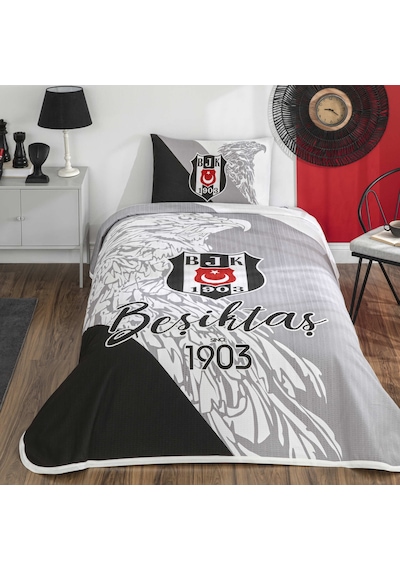 Taç Lisanslı Beşiktaş Since 1903 Pamuk Tek Kişilik Pike Takımı 000000001000051379 Çok Renkli