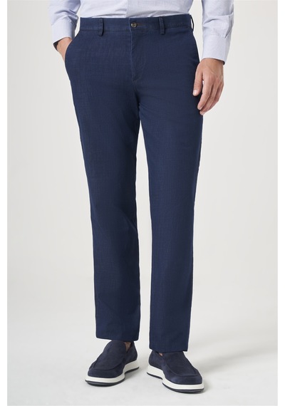 İmza Lacivert Yan Cep Comfort Fit Pamuklu Chino Pantolon 1003260211 Koyu Lacivert
