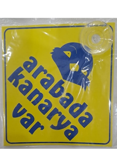 Araba Yazısı Sticker Vantuzlu 11 X 11 Cm - Arabada Kanarya Var