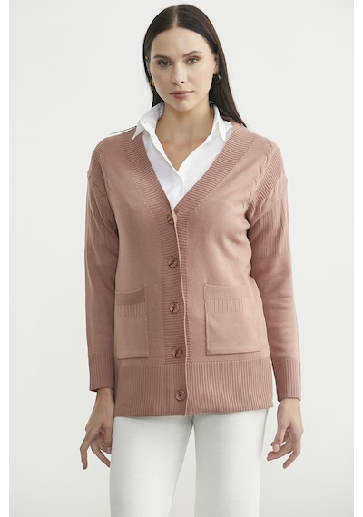 Sementa Oversize Cepli Triko Hırka - Gül Gül