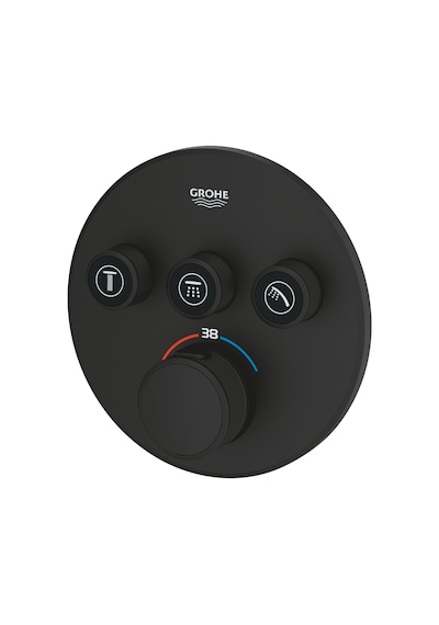 Grohe Grohtherm Smartcontrol Üç Yönlü Ankastre Termostatik Duş Bataryası Phantom Black - 29508Kf0