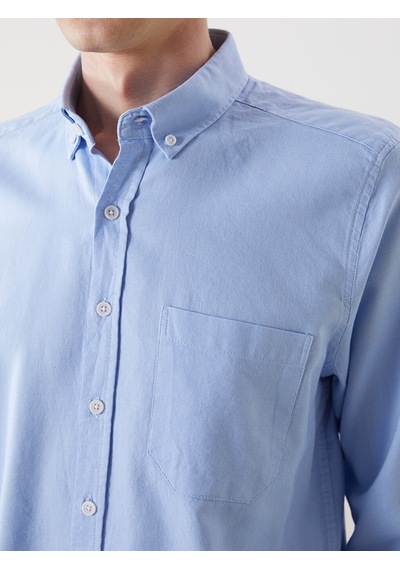 Lcwaıkıkı Classic Mavi Regular Fit Uzun Kollu Oxford Erkek Gömlek
