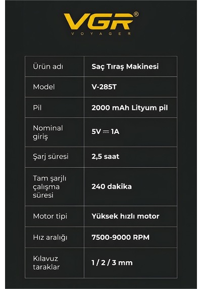 Tıraş Makinesi V-285t & V-359 Tıraş Makinesi - 9000 Rpm Dlc Trimmer Ipx6 Folyo Shaver - 2'li Berber Seti Tıraş Makinesi V-285t & V-359 Tıraş Makinesi - 9000 Rpm Dlc Trimmer Ipx6 Folyo Shaver - 2'li Berber Seti