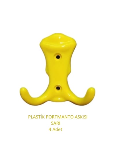 Adilon.Ist Askı, Plastik 4 Adet Sarı Askı, Mobilya Dolap, Portmanto Askısı