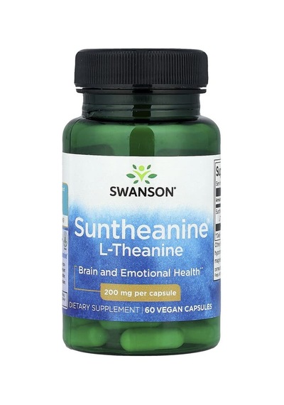 Swanson Vitamins, Suntheanine L-theanine, 200 Mg, 60 Vegan Capsules