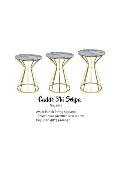 Brc Cadde Zigon Beyaz Mermer Model Metal Çelik Gold Renk Kaplama