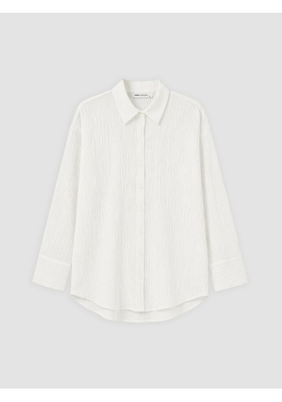 Lcw Everyday Beyaz Dokulu Oversize Kadın Gömlek