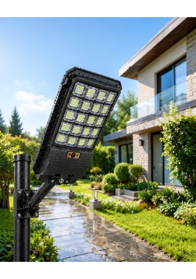 Astraltech Güneş Enerjili Led Sokak Lambası Geniş Aydınlatma Açılı