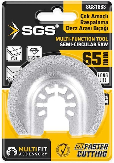 Sgs1883 - Multi Tools Çok Amaçlı Raspalama Derz Arası Temizleme Aparatı Elmas Uç 65mm
